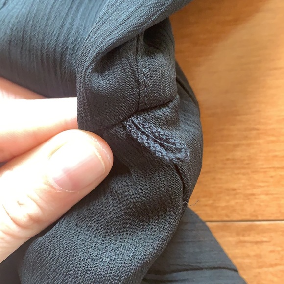 Aeropostale Tiered Ruffle Dress Spaghetti Straps Chiffon Black Medium M - Picture 10 of 10